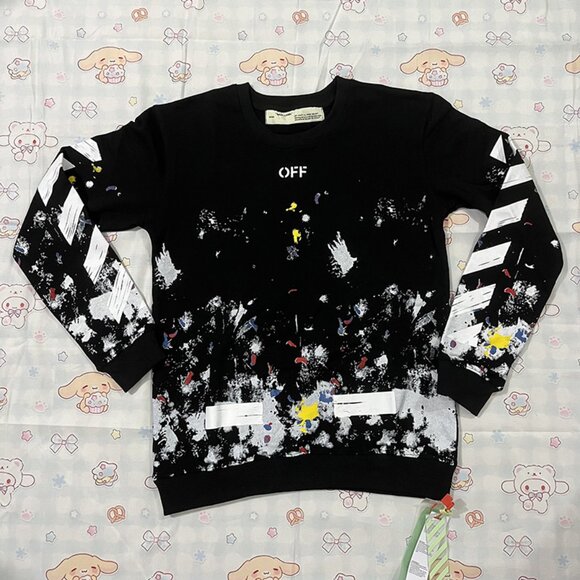 White Print And Black Sweatshirt Off-White - Picture 1 of 6